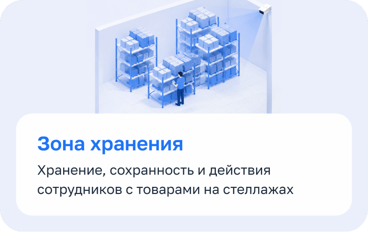 4. Зона хранения — хранение, сохранность и действия сотрудников с товарами на стеллажах
